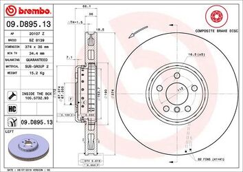 Brembo Prime Line 09.D895.13 <span>тормозной диск вентилируемый</span>