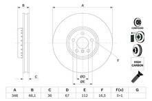 Тормозной диск Bosch 0 986 479 F58 для BMW 8 серии G15 / купе / рестайлинг