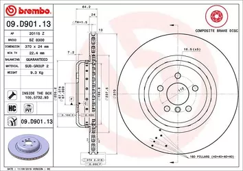 Brembo Prime Line 09.D901.13 <span>тормозной диск вентилируемый</span>