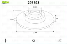 Тормозной диск Valeo  297593