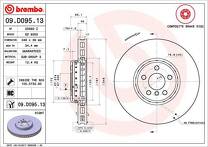 Тормозной диск Brembo Prime Line 09.D095.13 для BMW 8 серии G15 / купе / рестайлинг