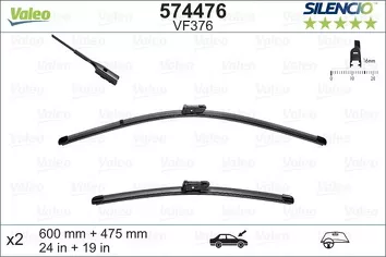 Valeo Silencio Flat VF376 <span>щетки стеклоочистителя 600/475 мм</span>