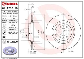 Brembo Prime Line 09.A200.11 <span>тормозной диск вентилируемый</span>