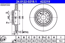 Тормозной диск ATE  24.0122-0219.1