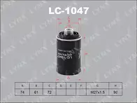 Масляный фильтр Lynx  LC-1047