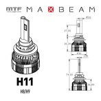 MTF MaxBeam H11 6000k  MB11K6