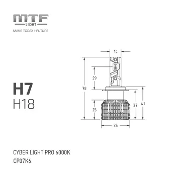 H18 MTF Cyber Light PRO <span>лампы автомобильные светодиод 6000K</span>