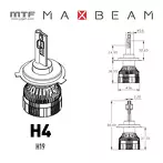MTF MaxBeam H4 6000k  MB04K6