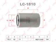 Масляный фильтр Lynx LC-1810 LC-1810