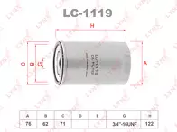 Масляный фильтр Lynx  LC-1119