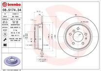 Тормозной диск Brembo Prime Line 08.5174.34 для BMW 5 серии E34