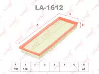 Воздушный фильтр Lynx  LA-1612