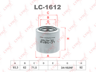Масляный фильтр Lynx LC-1612 LC-1612