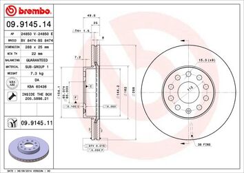 Brembo Prime Line 09.9145.11 <span>тормозной диск вентилируемый</span>