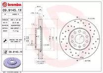 Тормозной диск Brembo Xtra Line 09.9145.1X для Volkswagen Eos 1 пок.