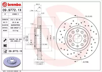 Brembo Xtra Line 09.9772.1X <span>тормозной диск вентилируемый</span>