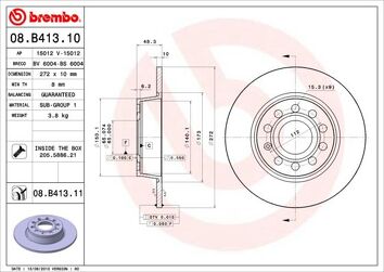 Brembo Prime Line 08.B413.10 <span>тормозной диск полный</span>