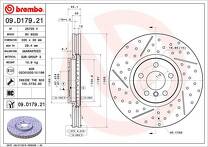 Тормозной диск Brembo Prime Line 09.D179.21 для Mini Clubman F54