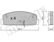 Задние тормозные колодки Metelli  22-0302-1