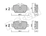 Задние тормозные колодки Metelli  22-0641-0
