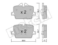 Задние тормозные колодки Metelli  22-1265-0