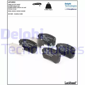 Delphi LP1952 <span>тормозные колодки задние</span>