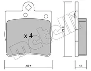 Задние тормозные колодки Metelli  22-0343-0