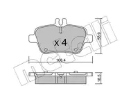 Задние тормозные колодки Metelli  22-0966-0