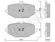 Задние тормозные колодки Metelli  22-1274-0