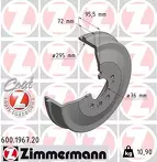 Задний тормозной барабан Zimmermann 600.1967.20