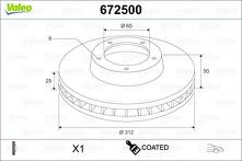 Тормозной диск Valeo Coated 672500 672500