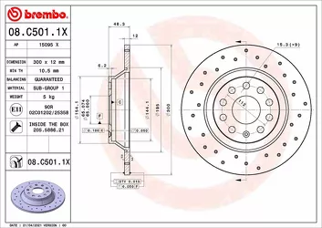 Brembo Xtra Line 08.C501.1X <span>тормозной диск полный</span>