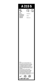 Bosch AeroTwin A215S <span>щетки стеклоочистителя 650/600 мм</span>