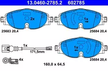 Передние тормозные колодки ATE  13.0460-2785.2
