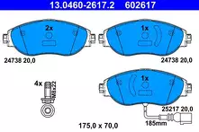 Передние тормозные колодки ATE  13.0460-2617.2