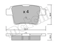 Задние тормозные колодки Metelli  22-0677-0