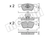 Задние тормозные колодки Metelli  22-0962-0