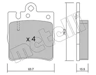 Задние тормозные колодки Metelli  22-0344-0
