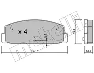 Задние тормозные колодки Metelli  22-0302-0