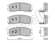 Задние тормозные колодки Metelli  22-0398-0