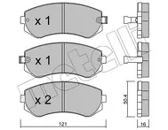 Задние тормозные колодки Metelli  22-0304-0