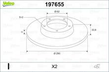 Тормозные диски Valeo 197655 197655