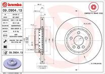 Тормозной диск Brembo Prime Line 09.D904.13 для BMW 5 серии G31 / универсал / рестайлинг