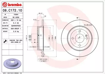 Brembo Prime Line 08.C172.10 <span>тормозной диск полный</span>