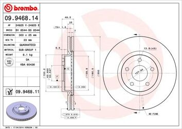 Brembo Prime Line 09.9468.11 <span>тормозной диск вентилируемый</span>