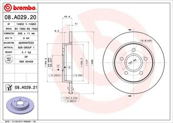 Brembo Prime Line 08.A029.21 <span>тормозной диск полный</span>