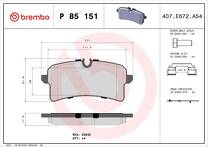 Задние тормозные колодки Brembo P 85 151 для Bentley Mulsanne 2 пок.
