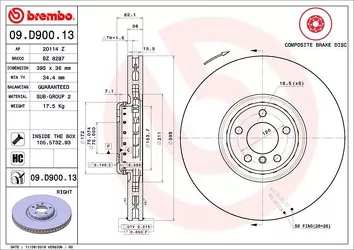 Brembo Prime Line 09.D900.13 <span>тормозной диск вентилируемый</span>