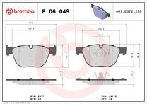 Передние тормозные колодки Brembo  P 06 049