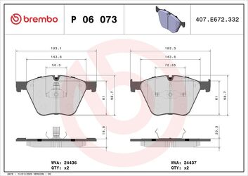 Brembo P 06 073 <span>тормозные колодки передние</span>